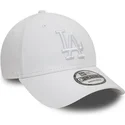 verstellbare-weisse-curved-cap-mit-weissem-logo-9forty-league-essential-los-angeles-dodgers-mlb-von-new-era