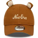 new-era-9forty-script-animal-verstellbare-braune-kinder-cap-mit-gebogenem-schirm