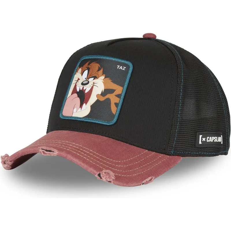 schwarz-rote-trucker-kappe-tasmanischer-teufel-taz4-ct-looney-tunes-von-capslab