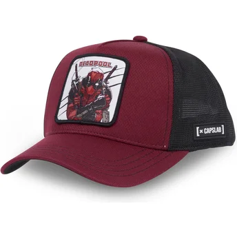 capslab-deadpool-bad1-marvel-comics-bordeaux-und-schwarz-trucker-cap