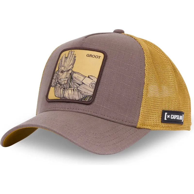 cepur-izliekta-truckeris-bruns-snapback-gro1-gruts-marvel-comics-no-capslab