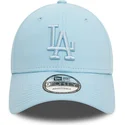 verstellbare-hellblaue-kappe-mit-gebogenem-schirm-und-hellblauem-logo-9forty-league-essential-der-los-angeles-dodgers-mlb-von-ne