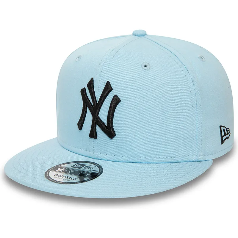 Gorra plana azul claro snapback con logo negro 9FIFTY League