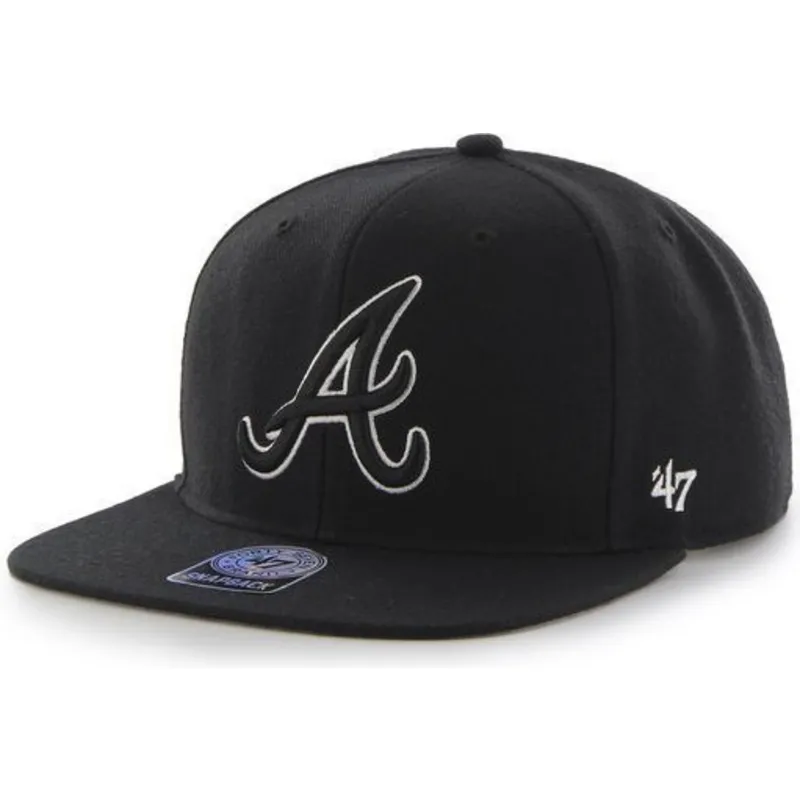 cepur-plakana-melns-snapback-no-atlanta-braves-mlb-no-47-brand cepur-plakana-melns-snapback-no-atlanta-braves-mlb-no-47-brand