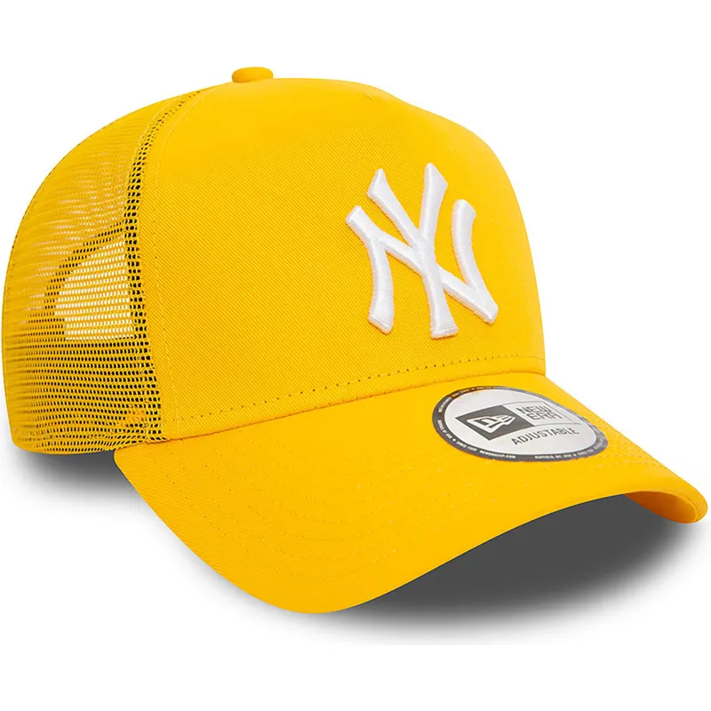 cepur-izliekta-truckeris-dzeltens-snapback-a-frame-league-essential-no-new-york-yankees-mlb-no-new-era