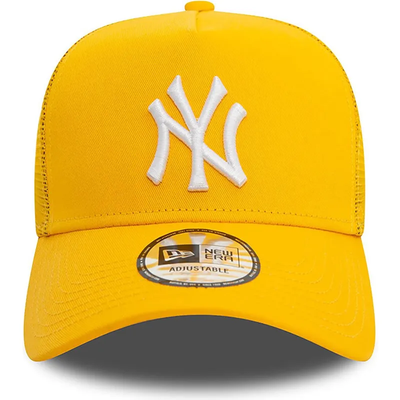 cepur-izliekta-truckeris-dzeltens-snapback-a-frame-league-essential-no-new-york-yankees-mlb-no-new-era
