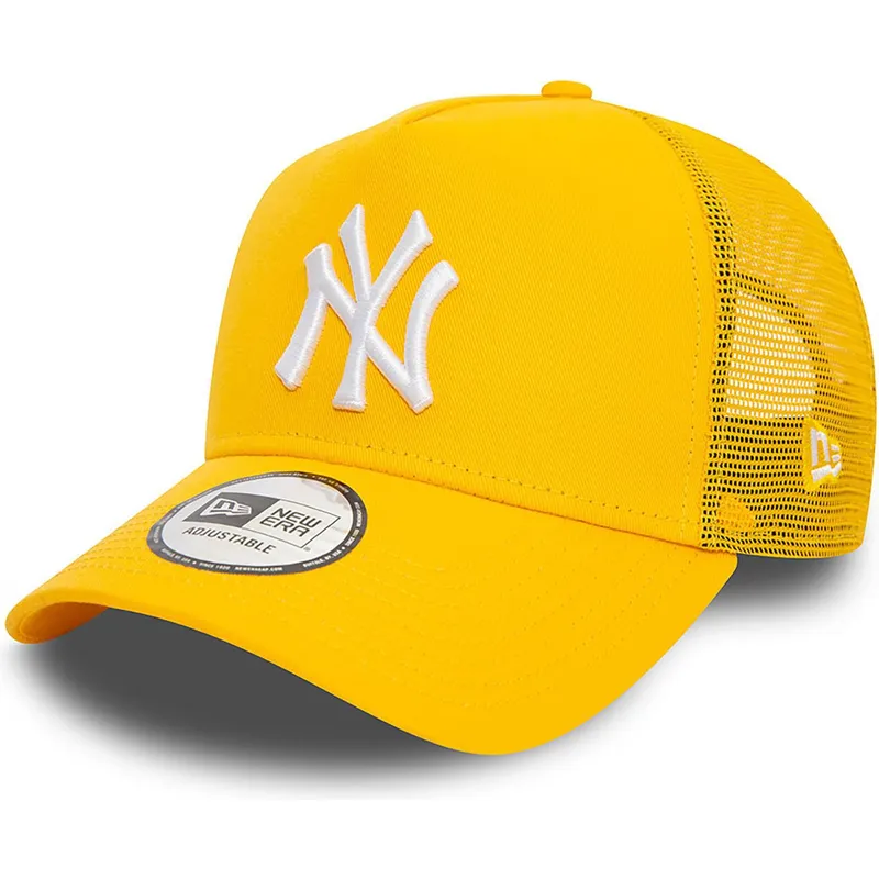 cepur-izliekta-truckeris-dzeltens-snapback-a-frame-league-essential-no-new-york-yankees-mlb-no-new-era