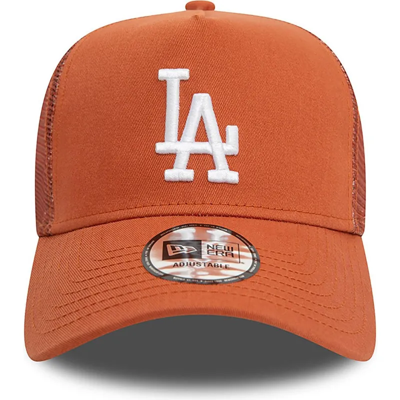braune-trucker-cap-a-frame-league-essential-der-los-angeles-dodgers-mlb-von-new-era