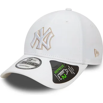 Gorra curva blanca ajustable 9FORTY REPREVE Outline de New York Yankees MLB de New Era