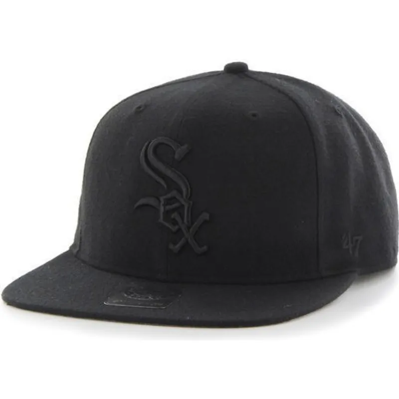 cepur-plakana-melns-snapback-no-chicago-white-sox-mlb-no-47-brand