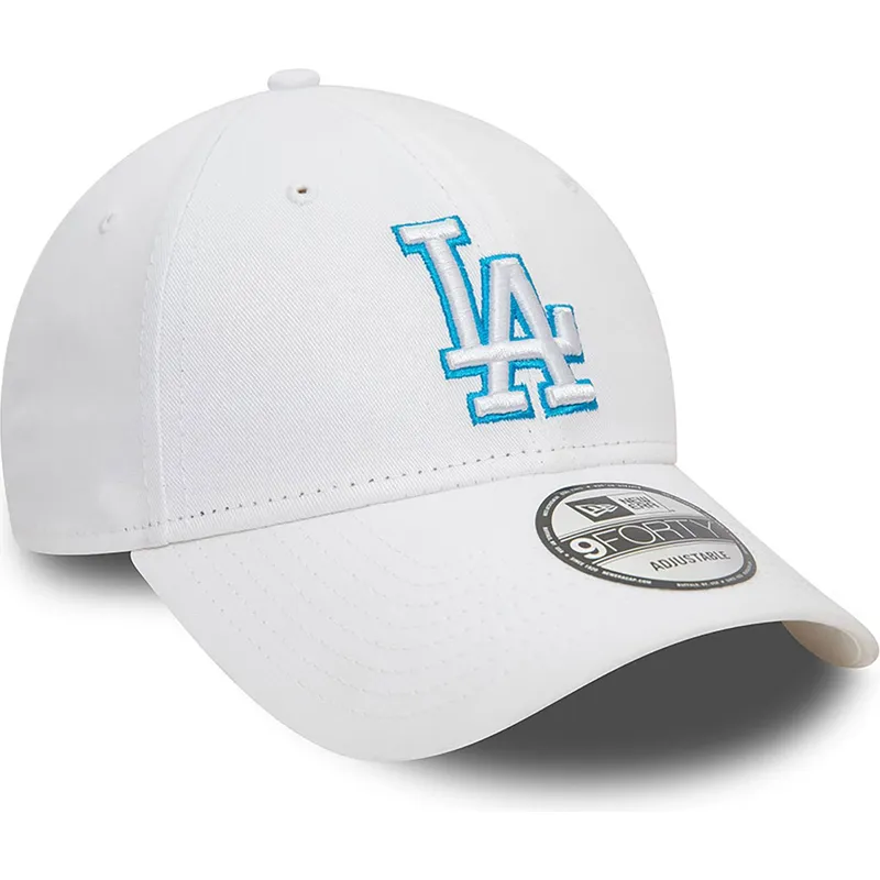cepur-izliekta-balts-regulejams-9forty-team-outline-no-los-angeles-dodgers-mlb-no-new-era