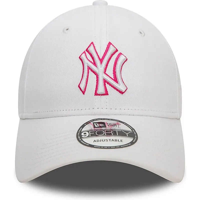 cepur-izliekta-balts-regulejams-rosa-9forty-team-outline-no-new-york-yankees-mlb-no-new-era