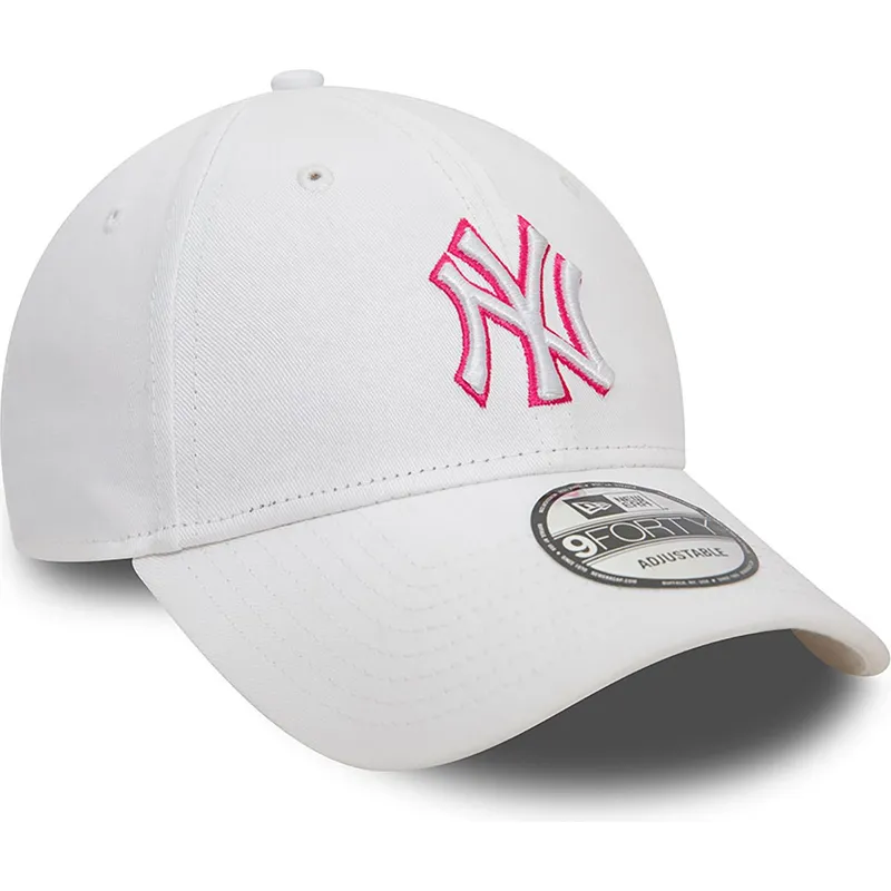 cepur-izliekta-balts-regulejams-rosa-9forty-team-outline-no-new-york-yankees-mlb-no-new-era