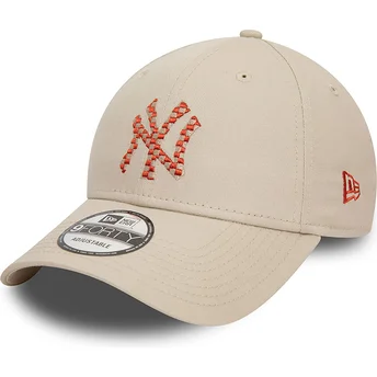 Beige verstellbare 9FORTY Seasonal Infill Kappe der New York Yankees MLB von New Era