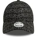 cepur-izliekta-melns-regulejama-lente-9forty-monogram-no-new-york-yankees-mlb-no-new-era