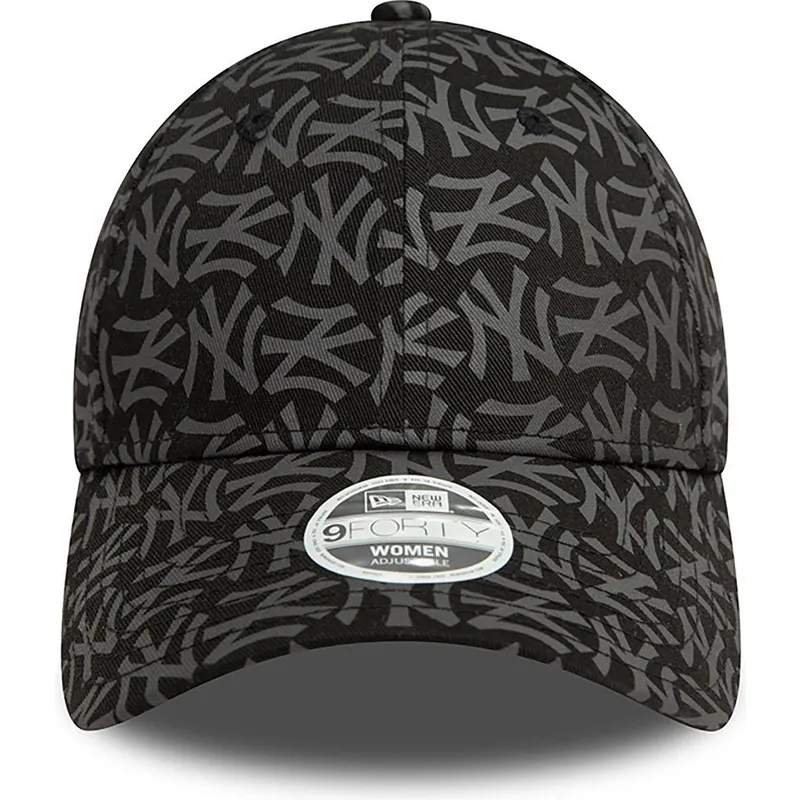 cepur-izliekta-melns-regulejama-lente-9forty-monogram-no-new-york-yankees-mlb-no-new-era