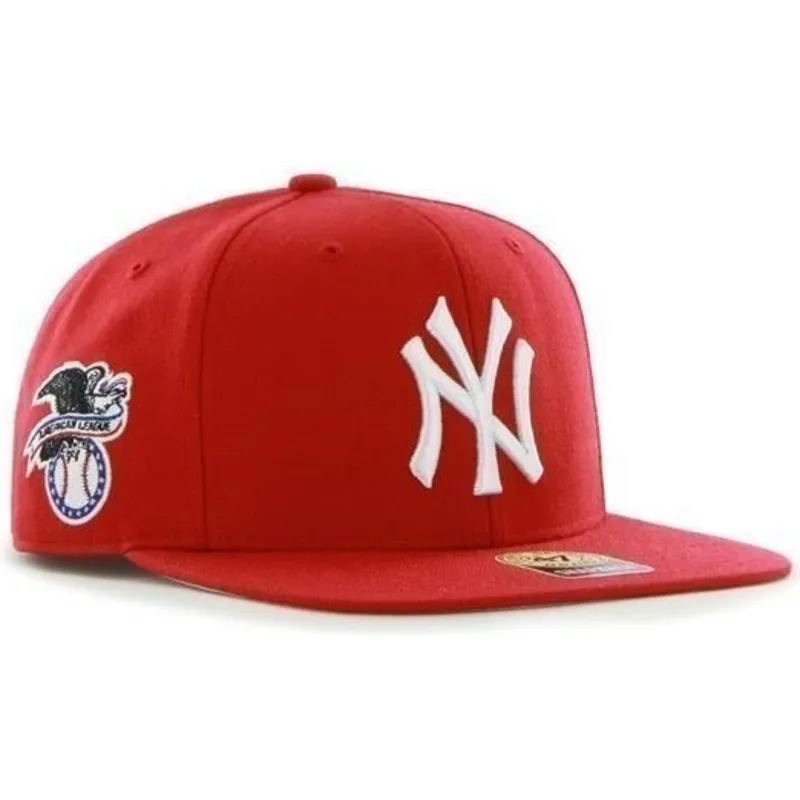 cepur-plakana-sarkans-snapback-no-new-york-yankees-mlb-no-47-brand