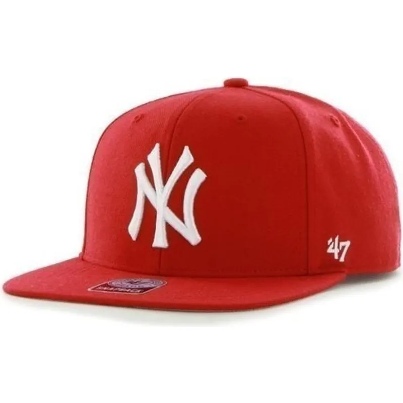 cepur-plakana-sarkans-snapback-no-new-york-yankees-mlb-no-47-brand