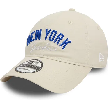 Cap izliekta beige adjustable strap 9TWENTY Wordmark no New York Yankees MLB no New Era