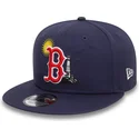 cepur-plakana-tumsi-zils-snapback-9fifty-summer-icon-no-boston-red-sox-mlb-no-new-era