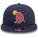 cepur-plakana-tumsi-zils-snapback-9fifty-summer-icon-no-boston-red-sox-mlb-no-new-era