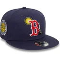 cepur-plakana-tumsi-zils-snapback-9fifty-summer-icon-no-boston-red-sox-mlb-no-new-era
