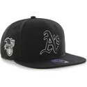 cepur-plakana-melns-snapback-no-oakland-athletics-mlb-no-47-brand