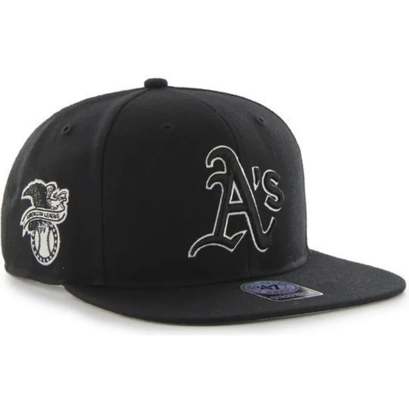 cepur-plakana-melns-snapback-no-oakland-athletics-mlb-no-47-brand