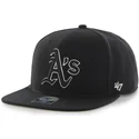 cepur-plakana-melns-snapback-no-oakland-athletics-mlb-no-47-brand