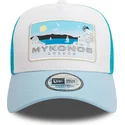 weisse-und-blaue-a-frame-summer-trucker-kappe-mykonos-stadte-und-strande-von-new-era