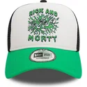 weisse-schwarze-und-grune-a-frame-character-trucker-kappe-von-rick-und-morty-von-new-era