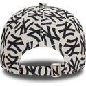 casquette-courbee-beige-et-noire-ajustable-9forty-monogram-new-york-yankees-mlb-new-era