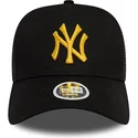 cepur-izliekta-truckeris-melns-snapback-a-frame-metallic-no-new-york-yankees-mlb-no-new-era