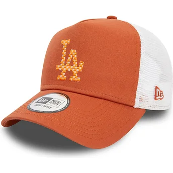 Gorra trucker marrón y blanca A Frame Seasonal Infill de Los Angeles Dodgers MLB de New Era