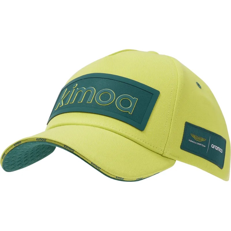 gelbe-und-grune-verstellbare-curved-cap-patch-aston-martin-f1-team-x-kimoa