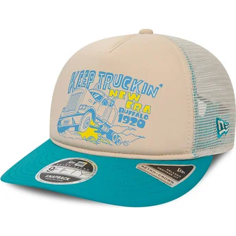 Czapka trucker beżowa i niebieska American Keep Truckin 9FIFTY Retro Crown A Frame New Era