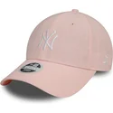 cap-izliekta-pink-adjustable-strap-9forty-linen-no-new-york-yankees-mlb-no-new-era
