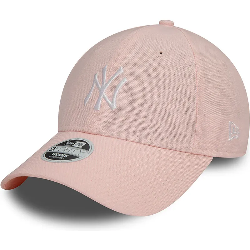 justerbar-rosa-kurvad-keps-for-dam-9forty-linen-fran-new-york-yankees-mlb-av-new-era