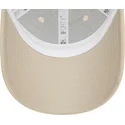 beige-gebogene-verstellbare-damenkappe-9forty-linen-der-new-york-yankees-mlb-von-new-era