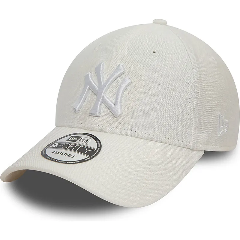 cepur-izliekta-balts-regulejams-9forty-linen-no-new-york-yankees-mlb-no-new-era