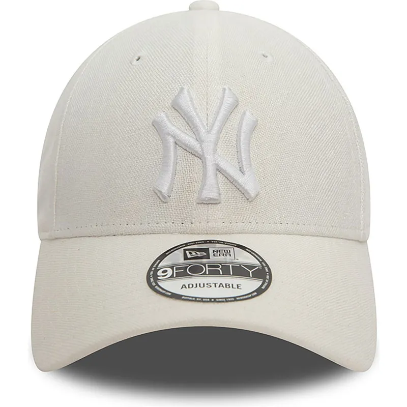 cepur-izliekta-balts-regulejams-9forty-linen-no-new-york-yankees-mlb-no-new-era