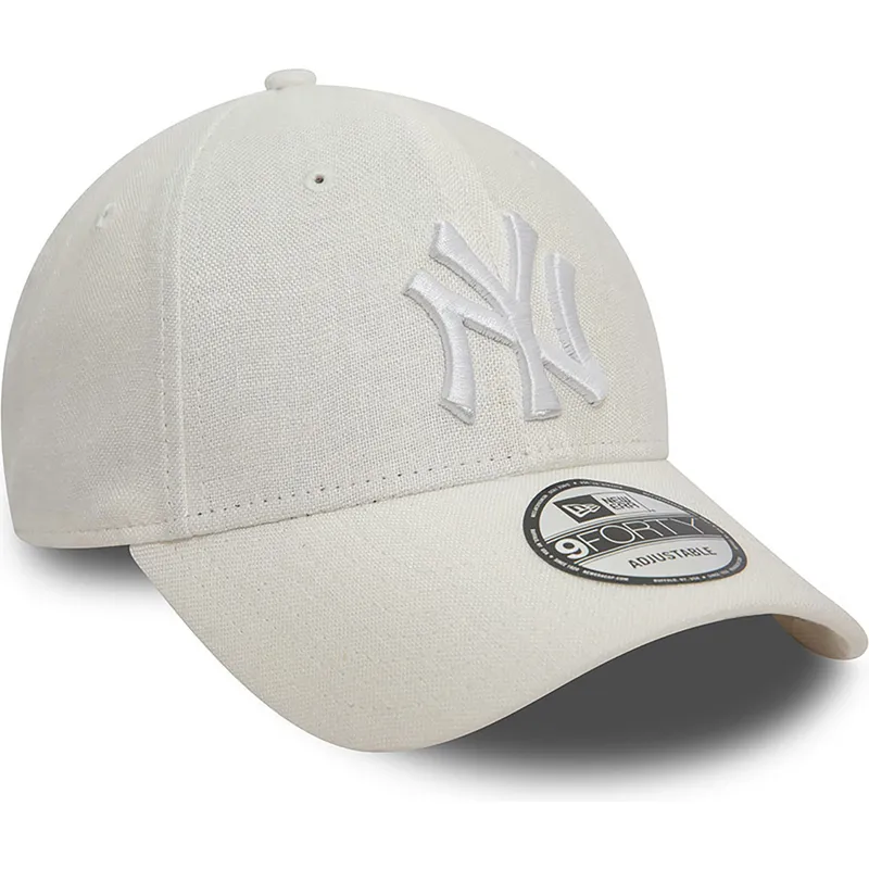cepur-izliekta-balts-regulejams-9forty-linen-no-new-york-yankees-mlb-no-new-era
