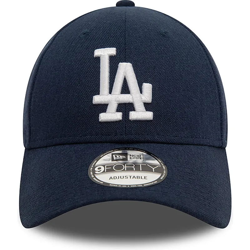 cap-izliekta-navy-blue-adjustable-strap-9forty-linen-no-los-angeles-dodgers-mlb-no-new-era