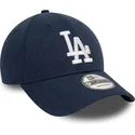 cap-izliekta-navy-blue-adjustable-strap-9forty-linen-no-los-angeles-dodgers-mlb-no-new-era