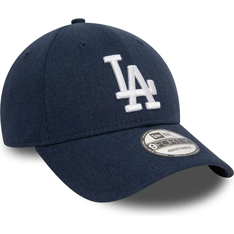 cap-izliekta-navy-blue-adjustable-strap-9forty-linen-no-los-angeles-dodgers-mlb-no-new-era