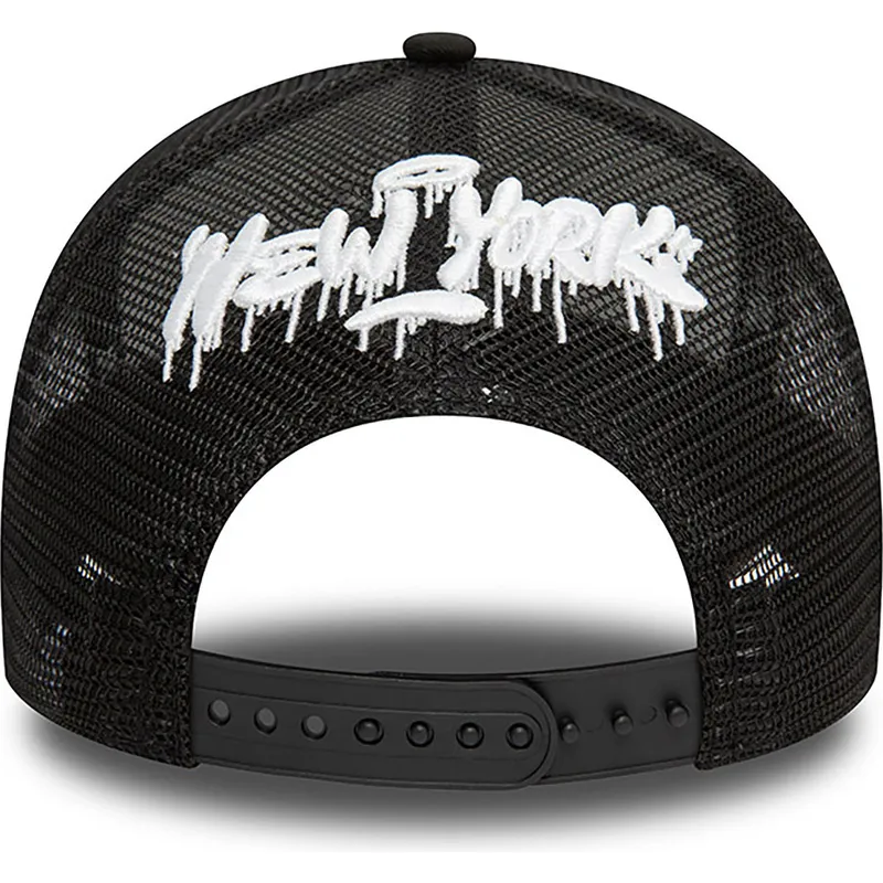 cepur-izliekta-truckeris-melns-snapback-a-frame-graphic-no-hot-dog-new-york-no-new-era