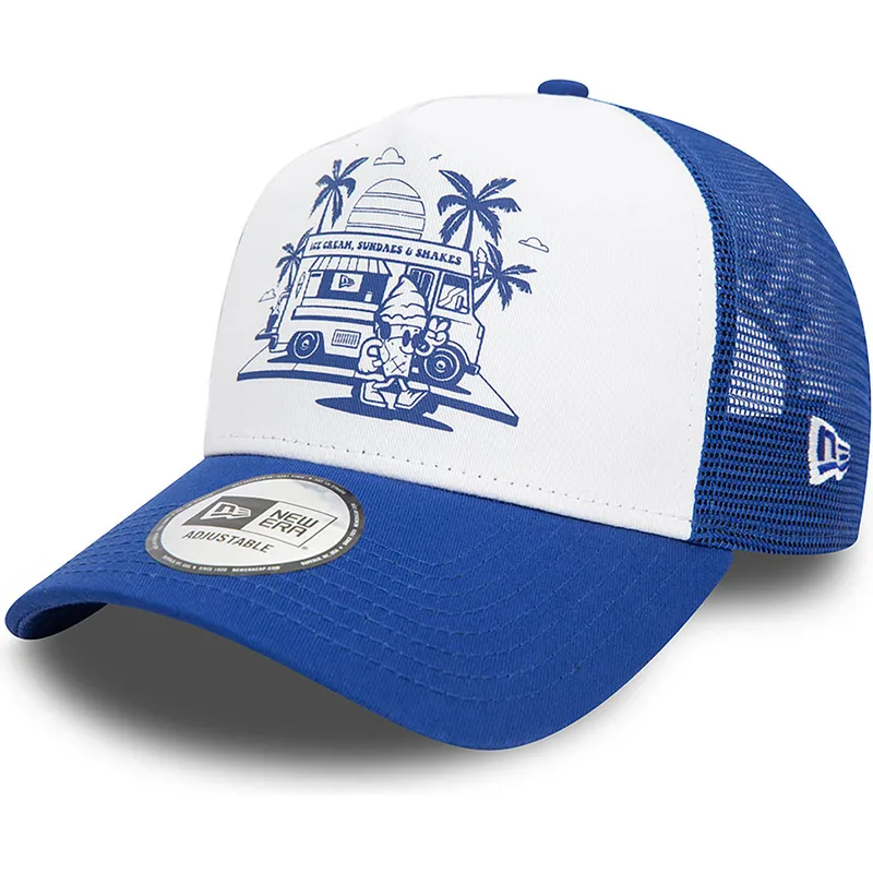 cepur-izliekta-truckeris-zils-snapback-a-frame-frame-graphic-no-ice-cream-los-angeles-no-new-era