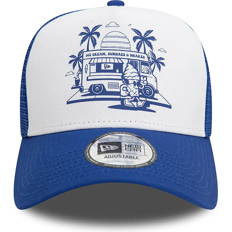 cepur-izliekta-truckeris-zils-snapback-a-frame-frame-graphic-no-ice-cream-los-angeles-no-new-era