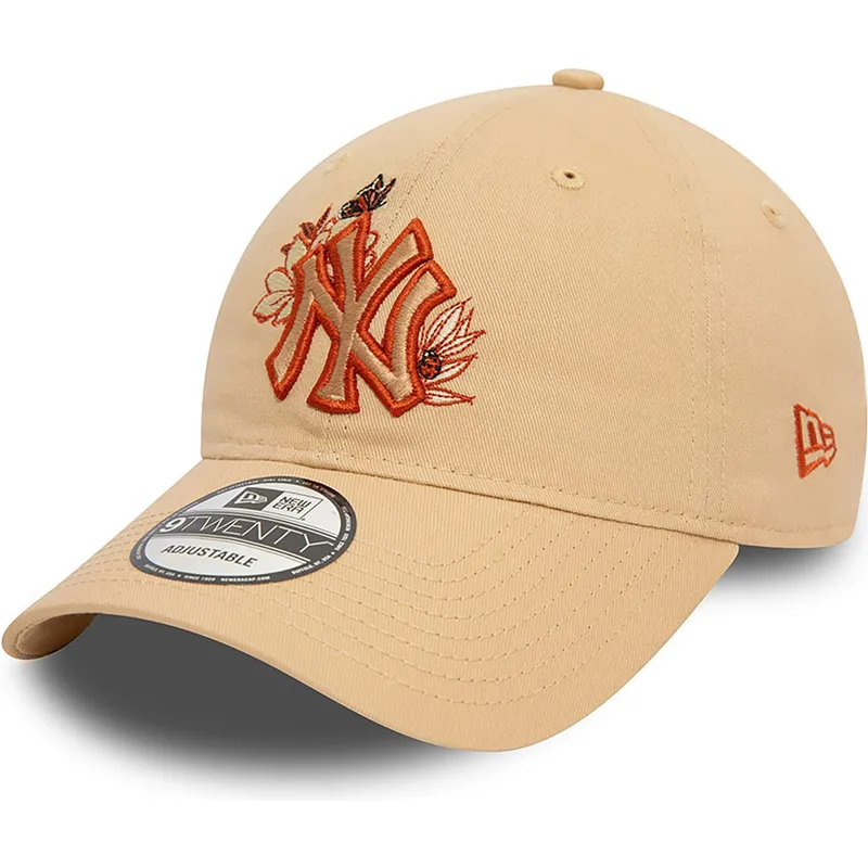 cepur-izliekta-bruns-regulejams-9twenty-floral-no-new-york-yankees-mlb-no-new-era