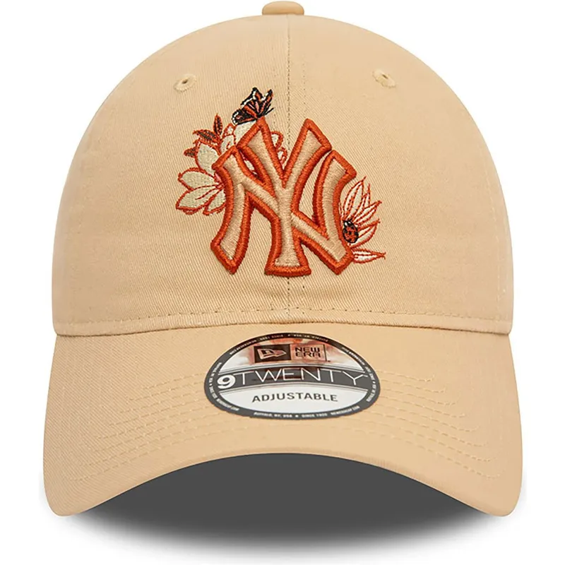 cepur-izliekta-bruns-regulejams-9twenty-floral-no-new-york-yankees-mlb-no-new-era